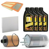 Kit tagliando per Mito 1.3 JTD Multijet Cv 84 (01/2011-) composto da: filtro olio, filtro aria, filtro carburante, filtro abitacolo + 4 LITRI OLIO ONE LUBRICANT 5w30