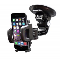 SUPPORTO AUTO UNIVERSALE VENTOSA PER SMARTPHONE PORTA CELLULARE 360° REGOLABILE