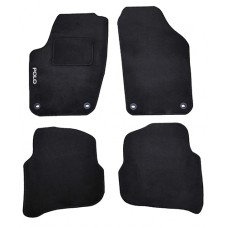 Tappetini auto in moquette compatibile per Volkswagen Polo del 2005 con 4 clip di fissaggio Tappetini auto in moquette compatibile per Volkswagen Polo del 2005 con 4 clip di fissaggio