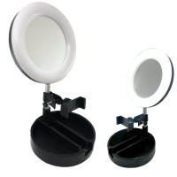 SPECCHIO TRUCCO LED CON SUPPORTO SMARTPHONE CIRCOLARE APPEARANCE G3 5547