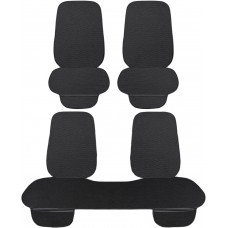 Coprisedile Seduta 3 - 7 pezzi Universale Auto Protezione Sedile 2 Anteriore e 1 Posteriore Cuscino Interni Silk Ice Nero