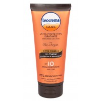 Leocrema solare latte protettivo idratante moisturizing sun lotion olio di argan spf10 bassa