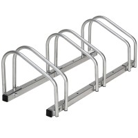 Supporto per 3 Biciclette da Pavimento o Parete Stand Parcheggio Esterno per Bici in Acciaio Porta Bici con Materiale di Montaggio Incluso