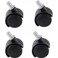 set di 4 rotelle pivotanti per mobile ø50mm con filettatura m8x15 e cuscinetti a sfere, ruote girevoli in abs colore nero